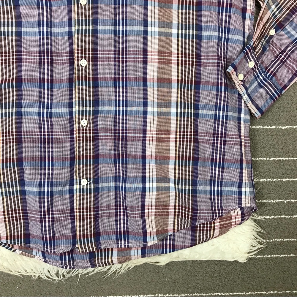 Vince cotton linen plaid shirt - Picture 3 of 6